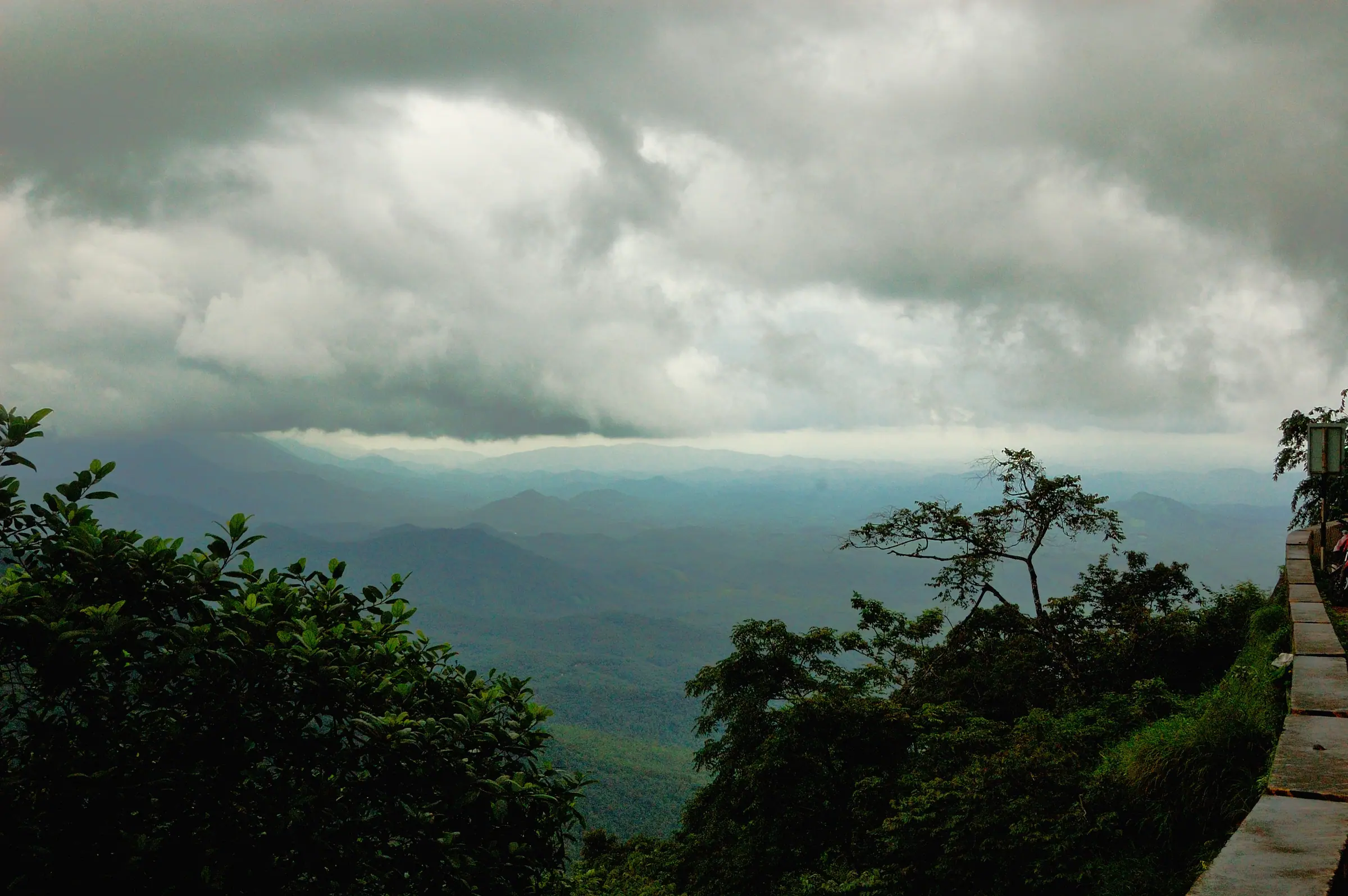 Storm rolling in over the ghats. — Lakkidi viewpoint